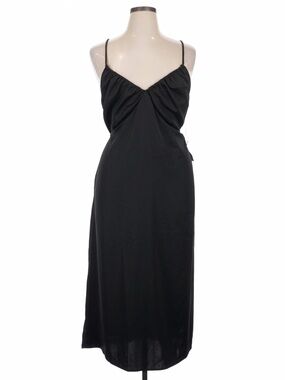 NWT A NEW DAY Black Open-Back Satin Slip Dress with Tie Detail Size XXL